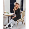 Ekouaer Robes for Women Short Knit Bathrobe Lightweight Sexy Lace Sleepwear Soft Knee Length Loungewear(Black)