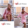 Ekouaer Robes for Women Short Knit Bathrobe Lightweight Sexy Lace Sleepwear Soft Knee Length Loungewear(Light Pink)