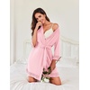 Ekouaer Robes for Women Short Knit Bathrobe Lightweight Sexy Lace Sleepwear Soft Knee Length Loungewear(Light Pink)