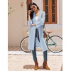 Ekouaer Robes for Women Waffle Knit Bathrobe Lightweight Kimono Robe Knee Length Loungewear with Pockets Light Blue XXL