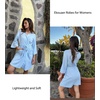 Ekouaer Women Robes Waffle Knee Length Bathrobe Lightweight Soft Sleepwear V neck 3/4 Sleeve Casual Ladies Loungewear S-XXL(Light Blue)