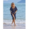 Ekouaer Women’s Swimwear Cover Ups Sexy Chiffon Beach Bikini Swimsuit Kimono Cardigan Cover Up Long Flowy Beachwear(C Navy Blue)