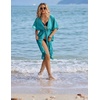 Ekouaer Women’s Swimwear Cover Ups Sexy Chiffon Beach Bikini Swimsuit Kimono Cardigan Cover Up Long Flowy Beachwear(C Peacock Blue)