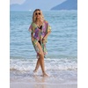 Ekouaer Women’s Swimwear Cover Ups Sexy Chiffon Beach Bikini Swimsuit Kimono Cardigan Cover Up Long Flowy Beachwear(P Abstract Prints)