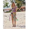 Ekouaer Women’s Swimwear Cover Ups Sexy Chiffon Beach Bikini Swimsuit Kimono Cardigan Cover Up Long Flowy Beachwear(P Abstract Prints)