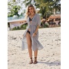 Ekouaer Women’s Swimwear Cover Ups Sexy Chiffon Beach Bikini Swimsuit Kimono Cardigan Cover Up Long Flowy Beachwear(P Black and White Stripes)