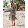 Ekouaer Women’s Swimwear Cover Ups Sexy Chiffon Beach Bikini Swimsuit Kimono Cardigan Cover Up Long Flowy Beachwear(P Leopard)