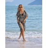 Ekouaer Women’s Swimwear Cover Ups Sexy Chiffon Beach Bikini Swimsuit Kimono Cardigan Cover Up Long Flowy Beachwear(P Leopard)