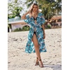 Ekouaer Women’s Swimwear Cover Ups Sexy Chiffon Beach Bikini Swimsuit Kimono Cardigan Cover Up Long Flowy Beachwear(P Plants 3)