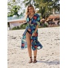 Ekouaer Women’s Swimwear Cover Ups Sexy Chiffon Beach Bikini Swimsuit Kimono Cardigan Cover Up Long Flowy Beachwear(P Plants)