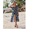 Ekouaer Women’s Swimwear Cover Ups Sexy Chiffon Beach Bikini Swimsuit Kimono Cardigan Cover Up Long Flowy Beachwear(P Plants)
