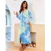 Ekouaer Women’s Zipper Robe Long Sleeve Loungewear Full Length Nightgown Lightweight Housecoat with Pockets