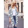 Ekouaer Robes for Women Waffle Knit Bathrobe Soft Lightweight Knee Length Loungewear S-XXL(A-white Italian Print)