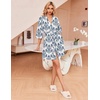 Ekouaer Robes for Women Waffle Knit Bathrobe Soft Lightweight Knee Length Loungewear S-XXL(A-white Italian Print)