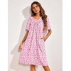 Ekouaer 2 Pack House Dresses for Women with Pockets Short Sleeve Moo Moos Floral Print Mumu Dresses(Floral Light Green/Floral Pink)