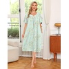 Ekouaer 2 Pack House Dresses for Women with Pockets Short Sleeve Moo Moos Floral Print Mumu Dresses(Floral Light Green/Floral Pink)