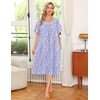 Ekouaer 2 Pack House Dresses for Women with Pockets Short Sleeve Moo Moos Floral Print Mumu Dresses(Floral Purple/Sparkling Branches)