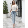 Ekouaer 2 Pack Womens Tops Short Sleeve Oversized T Shirts Summer Spring Tops 2025 Basic Casual Tee Top S-XXL(Cream/Pink)