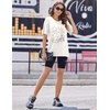 Ekouaer 2 Pack Womens Tops Short Sleeve Oversized T Shirts Summer Spring Tops 2025 Basic Casual Tee Top S-XXL(Cream/Pink)