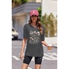 Ekouaer 2 Pack Womens Tops Short Sleeve Oversized T Shirts Summer Spring Tops 2025 Basic Casual Tee Top S-XXL(Dark Grey/Black Heart)
