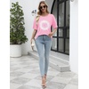Ekouaer 2 Pack Womens Tops Short Sleeve Oversized T Shirts Summer Spring Tops 2025 Basic Casual Tee Top S-XXL(Pink/Green)