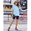 Ekouaer 2 Pack Womens Tops Short Sleeve Oversized T Shirts Summer Spring Tops 2025 Basic Casual Tee Top S-XXL(Tie Dye/Blue)