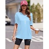 Ekouaer 2 Pack Womens Tops Short Sleeve Oversized T Shirts Summer Spring Tops 2025 Basic Casual Tee Top S-XXL(Tie Dye/Blue)