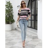 Ekouaer 2 Pack Womens Tops Short Sleeve Oversized T Shirts Summer Spring Tops 2025 Basic Casual Tee Top S-XXL(White/Pink Striped)