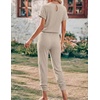 Ekouaer Jumpsuits for Women Dressy Summer Romper Ribbed Knit Casual Travel Outfits 2026 Vacation Beach Clothes(Coffee)
