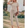 Ekouaer Jumpsuits for Women Dressy Summer Romper Ribbed Knit Casual Travel Outfits 2026 Vacation Beach Clothes(Coffee)