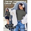 Ekouaer Mock Neck Tops for Women Turtleneck 3 Pack Thermal Long Sleeve Women Womens Undershirts Casual Turtle Neck Undershirt(Black/White/Dark Grey)