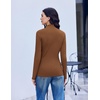 Ekouaer Mock Neck Tops for Women Turtleneck 3 Pack Thermal Long Sleeve Women Womens Undershirts Casual Turtle Neck Undershirt(Black/White/Light Brown)