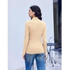 Ekouaer Mock Neck Tops for Women Turtleneck 3 Pack Thermal Long Sleeve Women Womens Undershirts Casual Turtle Neck Undershirt(Black/White/Yellow)