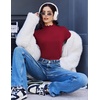 Ekouaer Mock Neck Tops for Women Turtleneck 3 Pack Thermal Long Sleeve Women Womens Undershirts Casual Turtle Neck Undershirt(Wine Red/White/Yellow)