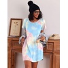 Ekouaer Nightgowns for Women Cotton Sleep Shirts Short Sleeve Nightshirt Crew Neck Night Gown Comfy Sleepwear Nightdress(Pink Tie Dye)