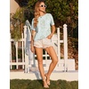 Ekouaer Pajama Set for Women Viscose from Bamboo Short Sleeve Tops and Shorts Set 2 Piece Lounge Set(Daisy Green)