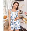 Ekouaer Pajama for Women 2 Piece Soft Pjs Sets Bow Tank Top and Shorts Set Bridal Ruffle Pajamas for Women XS-2XL(Hydrangea Blue)