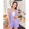Ekouaer Pajama for Women 2 Piece Soft Pjs Sets Bow Tank Top and Shorts Set Bridal Ruffle Pajamas for Women XS-2XL(Lilac)