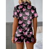 Ekouaer Silk Satin Pajama Set for Women Button Down Short Sleeve Top and Shorts Pjs Sets Sleepwear Gifts for Party S-5XL(Pink Leopard)