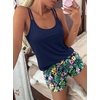 Ekouaer Womens Cami Pajama Set Sexy Tank Top and Shorts Set Sleeveless Racerback Pjs Summer Soft Sleepwear S-XXL(Hawaiian Pineapple Plant)