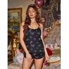 Ekouaer Womens Cami Pajama Sets Soft Shorts Lingerie Set Camisole 2 Piece Cami Shorts Pj Nightwear(Purple Butterfly)