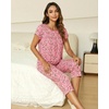 Ekouaer Women’s Capri Pajama Set Short Sleeve Mumu Pjs Pleated Top Capri Pants with Pockets Sleepwear Lounge Set(2 Pack-pink Leopard Print/Deep Blue)