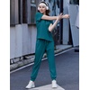 Ekouaer Womens Cotton Matching Lounge Sets Short Sleeve Top and Jogger Pants Set Fashion Casual Outfits(Blue Green)