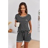 Ekouaer Womens Pajama Sets 2 Piece Soft Short Sleeve Top and Shorts Sleepwear Round Neck Pjs Lounge Set with Pockets(Black Dots)