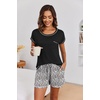 Ekouaer Womens Pajama Sets 2 Piece Soft Short Sleeve Top and Shorts Sleepwear Round Neck Pjs Lounge Set with Pockets(Black Zebra Striped)