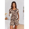 Ekouaer Womens Pajama Sets 2 Piece Soft Short Sleeve Top and Shorts Sleepwear Round Neck Pjs Lounge Set with Pockets(Brown Leopard)