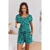 Ekouaer Womens Pajama Sets 2 Piece Soft Short Sleeve Top and Shorts Sleepwear Round Neck Pjs Lounge Set with Pockets(Green Leopard)
