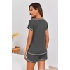 Ekouaer Womens Pajama Sets 2 Piece Soft Short Sleeve Top and Shorts Sleepwear Round Neck Pjs Lounge Set with Pockets(Grey)