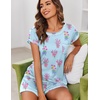 Ekouaer Womens Pajama Sets 2 Piece Soft Short Sleeve Top and Shorts Sleepwear Round Neck Pjs Lounge Set with Pockets(Lavender Bouquet)