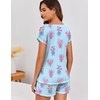 Ekouaer Womens Pajama Sets 2 Piece Soft Short Sleeve Top and Shorts Sleepwear Round Neck Pjs Lounge Set with Pockets(Lavender Bouquet)